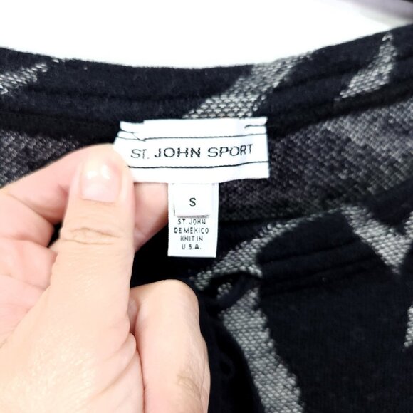 St John Sport Wool Blend Sweater Top Size Small Zebra Animal Print - Picture 4 of 11